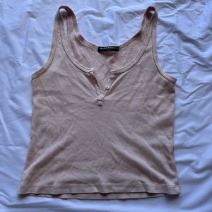 Brandy Melville light pink button up tank